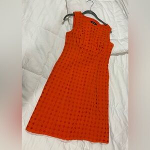 Nine West Vibrant Orange Midi Dress